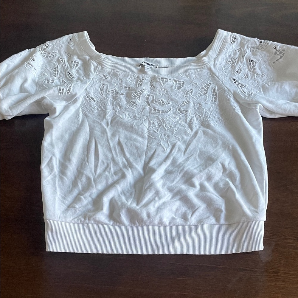 Express White Lace Women's Top
